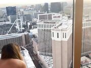 Fat spouse pounded by the window by black friend in Vegas while husband films